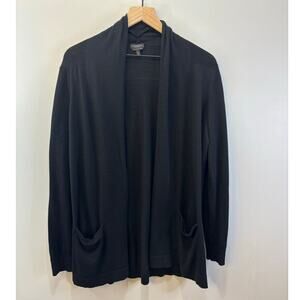 Talbot's Women's Black Open Front Cardigan Merino Wool Size 1X Petite